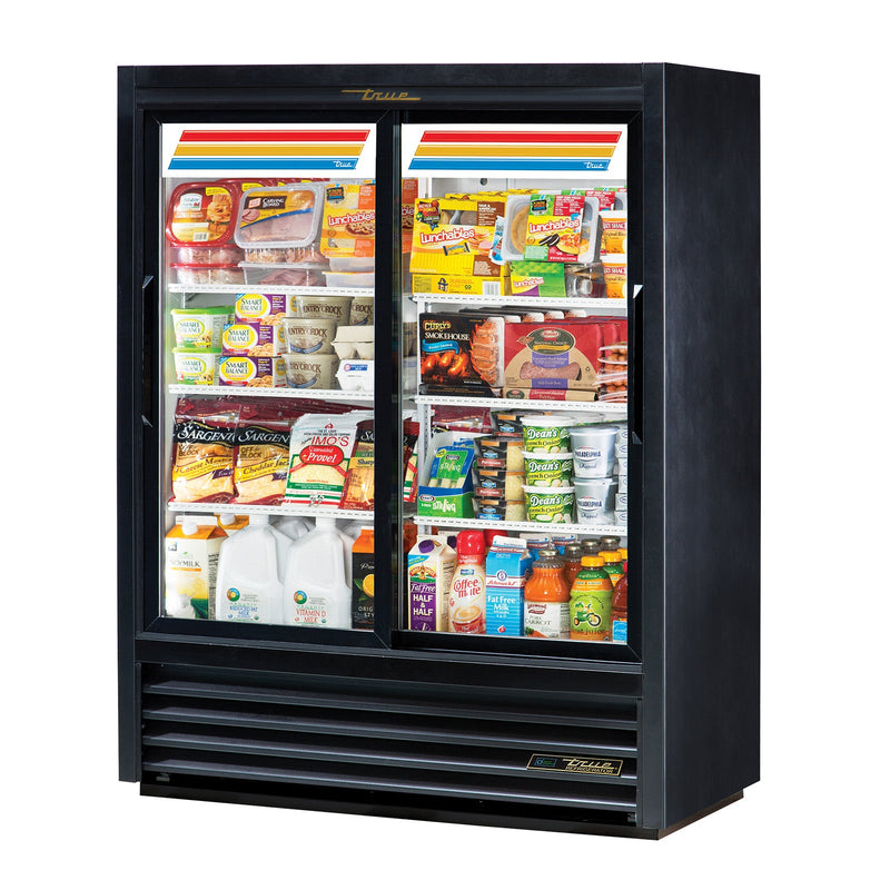 True GDM-41SL-60-HC-LD - 47"W Merchandiser Cooler - (2) Sliding Doors - 21" Depth