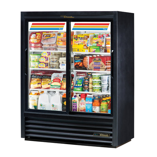 True GDM-41SL-60-HC-LD - 47"W Merchandiser Cooler - (2) Sliding Doors - 21" Depth