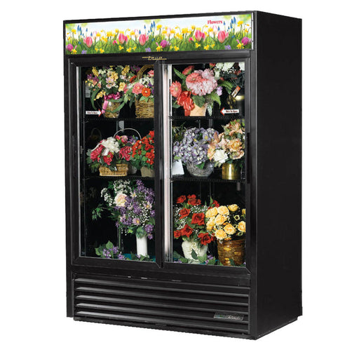 True GDM-47FC-HC-LD - 54"W Floral Merchandiser - (2) Sliding Glass Doors