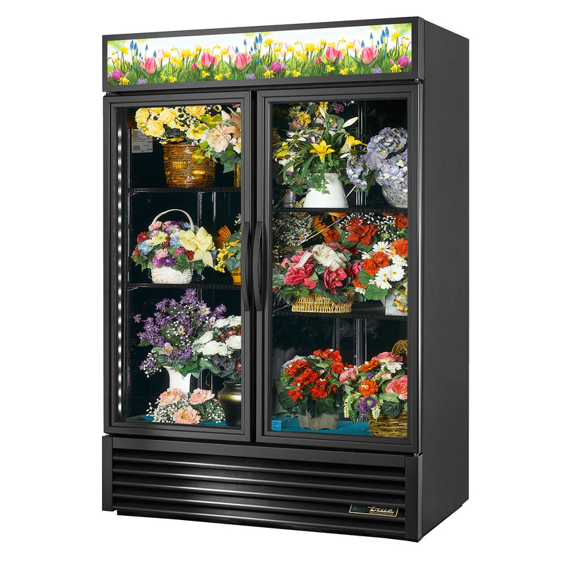 True GDM-49FC-HC~TSL01 - 54"W Floral Merchandiser - (2) Glass Doors