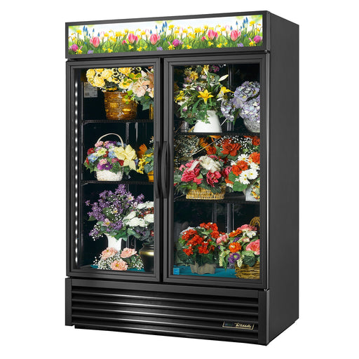 True GDM-49FC-HC~TSL01 - 54"W Floral Merchandiser - (2) Glass Doors