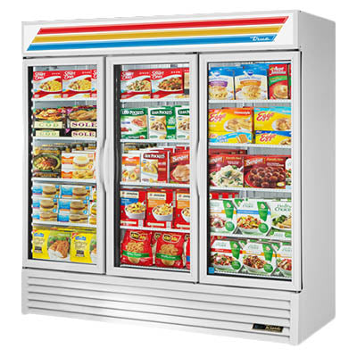 True GDM-72F-HC~TSL01 - 78"W Freezer Merchandiser - (3) Glass Doors