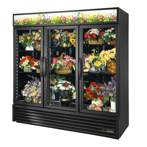 True GDM-72FC-HC~TSL01 - 78"W Floral Merchandiser - (3) Glass Doors