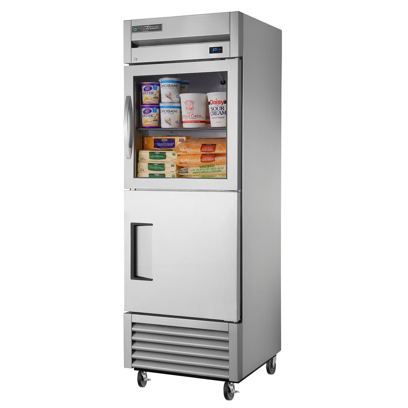 True T-23-1-G-1-HC~FGD01 - 27"W Reach-In Refrigerator - (2) Half-Size Doors