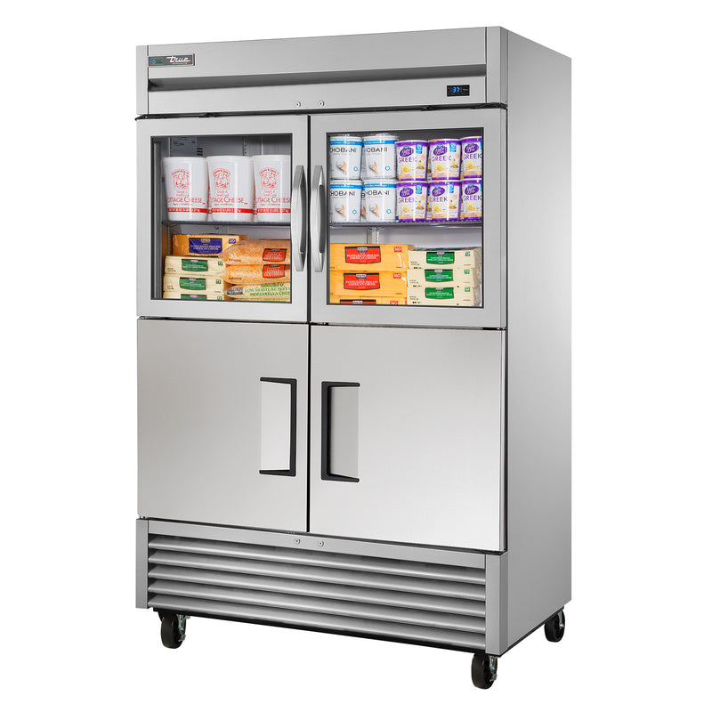 True T-49-2-G-2-HC~FGD01 - 54"W Reach-In Refrigerator - (4) Half-Size Doors