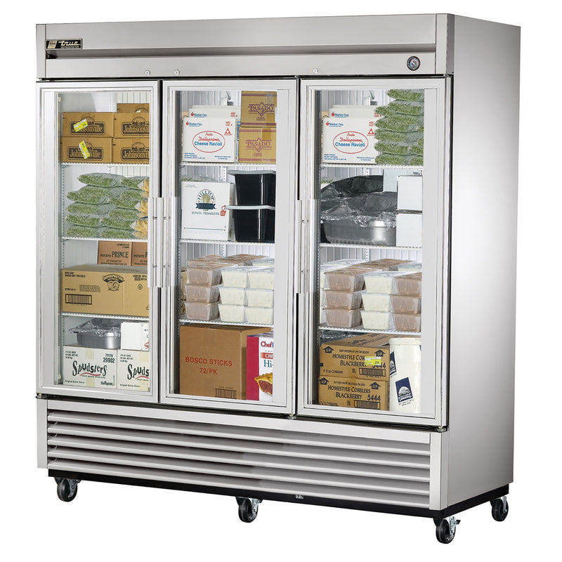 True T-72FG-HC~FGD01 - 78"W Reach-In Freezer - (3) Glass Doors