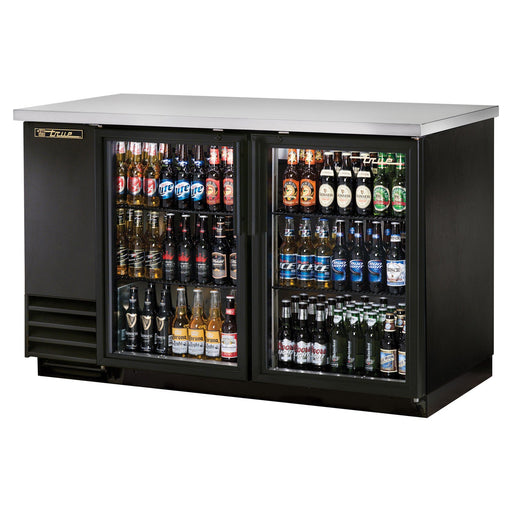 True TBB-2G-HC-LD - 59"W Back Bar Cooler - (2) Glass Doors - Black