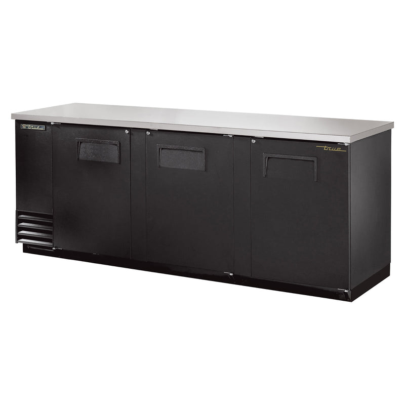 True TBB-4-HC - 90"W Back Bar Cooler - (3) Doors - Black
