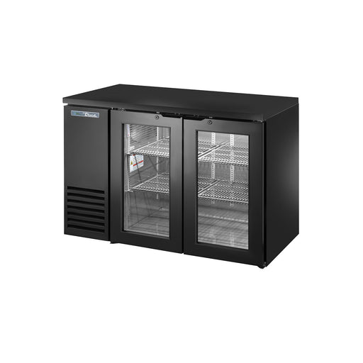 True TBB24-48-2G-Z1-BST-B-1 - 47"W Back Bar Cooler - (2) Glass Doors - Black