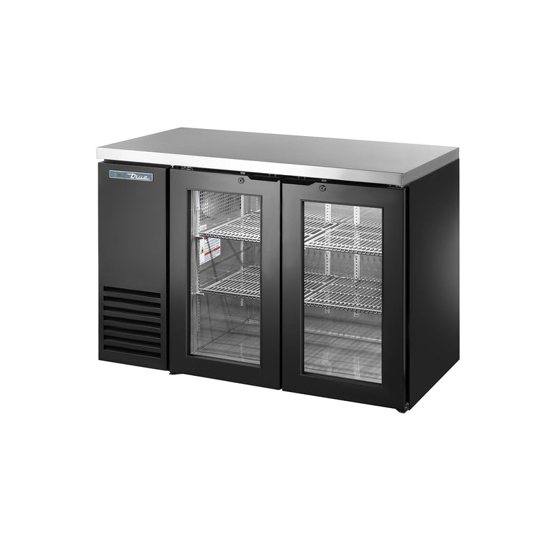 True TBB24-48-2G-Z1-SFT-B-1 - 49"W Back Bar Cooler - (2) Glass Doors - Black