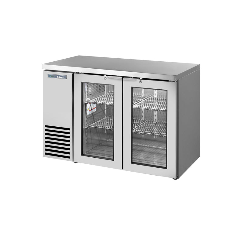 True TBB24-48-2G-Z1-SFT-S-1 - 49"W Back Bar Cooler - (2) Glass Doors - Stainless
