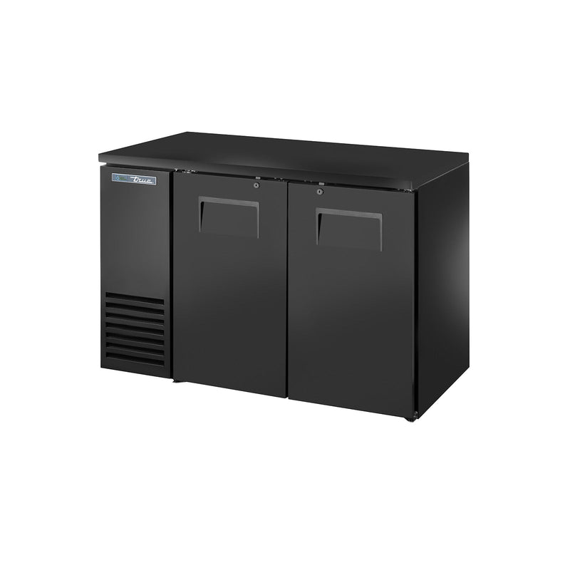 True TBB24-48-2S-Z1-BST-B-1 - 48"W Back Bar Cooler - (2) Solid Doors - Black
