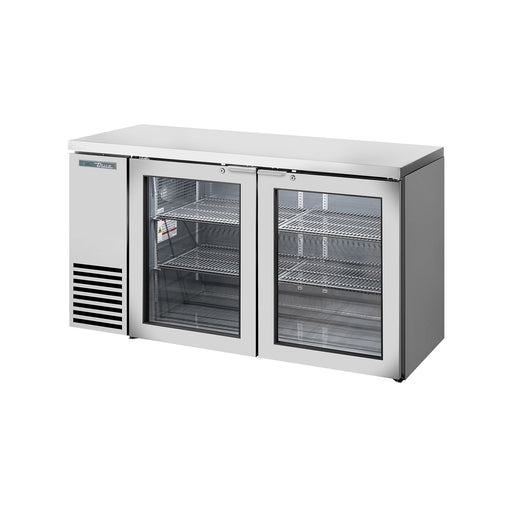 True TBB24-60-2G-Z1-SFT-S-1 - 61"W Back Bar Cooler - (2) Glass Doors - Stainless