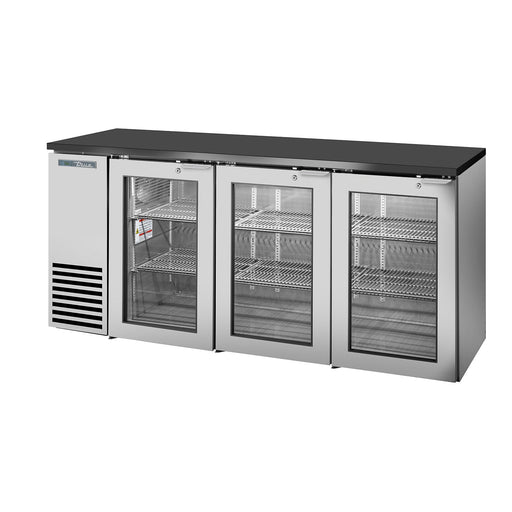 True TBB24-72-3G-Z1-BST-S-1 - 71"W Back Bar Cooler - (3) Glass Doors - Stainless