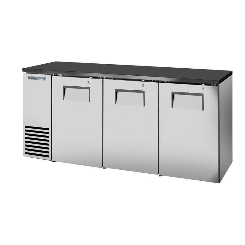 True TBB24-72-3S-Z1-BST-S-1 - 71"W Back Bar Cooler - (3) Doors - Stainless Steel
