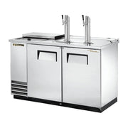 True TDD-2CT-HC - Draft Keg Beer Coolers - Dispensers / Beer Tappers with Glass Compartment, 2 Door, 2 Keg, 2 Single Faucets, Club Bar, 59" Long x 27" Deep x 38-1/4" High, 120 Volts, 8.5 Amps, 1/3 HP, Black Exterior, Wt. 314
