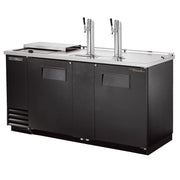True TDD-3CT-HC - Draft Keg Beer Coolers - Dispensers / Beer Tappers with Glass Compartment, 2 Door, 3 Keg, 2 Single Faucets, Club Bar, 69" Long x 27" Deep x 38-1/4" High, 120 Volts, 8.5 Amps, 1/3 HP, Black Exterior, Wt. 351