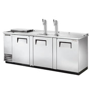 True TDD-4CT-HC - Dispensers / Beer Tappers with Glass Compartments , 3 Door, 4 Keg, 2 Single Faucets, Club Bar, 90-3/8" Long x 27" Deep x 38-1/4" High, 120 Volts, 8.5 Amps, 1/3 HP, Black Exterior, Wt. 454