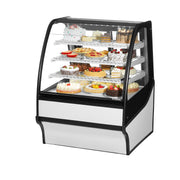 True TDM-R-36-GE/GE-B-W - 36"W Refrigerated Display Case - Curved Glass
