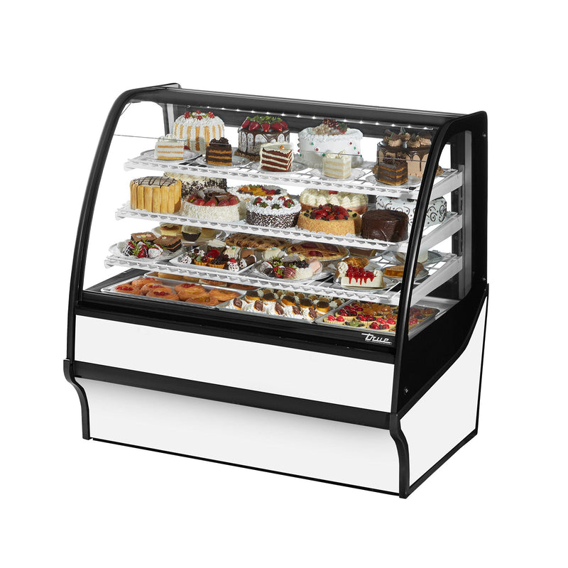 True TDM-R-48-GE/GE-B-W - 48"W Refrigerated Display Case - Curved Glass