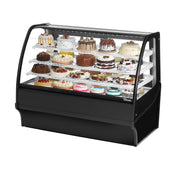 True TDM-R-59-GE/GE-B-W - 59"W Refrigerated Display Case - Curved Glass - Black