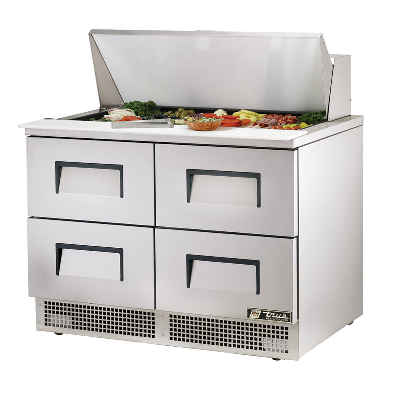 True TFP-48-18M-D-4 - 48"W MegaTop Food Prep Table - (4) Drawers - (18) Pans