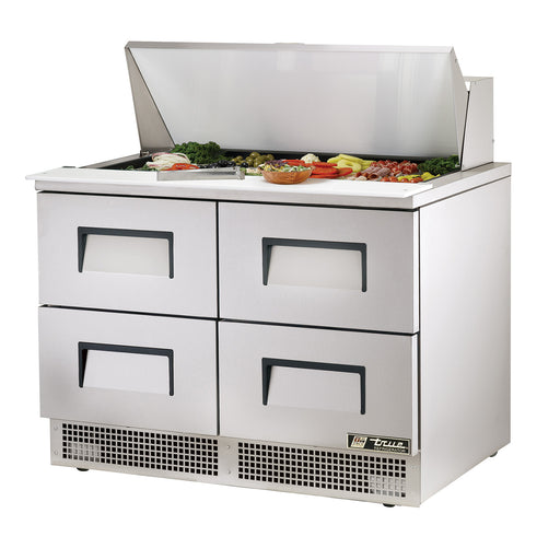 True TFP-48-18M-D-4 - 48"W MegaTop Food Prep Table - (4) Drawers - (18) Pans