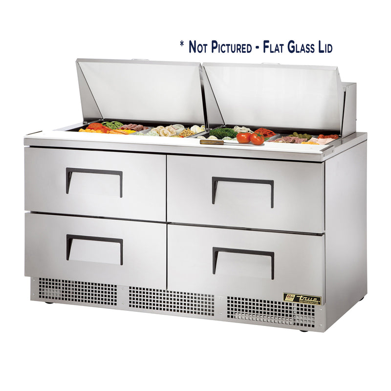 True TFP-64-24M-D-4-FL - 64"W Mega-Top Food Prep Table - One Door - Four Drawers