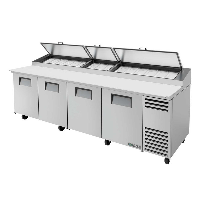 True TPP-AT-119-HC - 119"W Pizza Prep Table - (4) Doors - (15) Pans