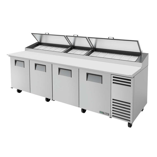 True TPP-AT-119-HC - 119"W Pizza Prep Table - (4) Doors - (15) Pans