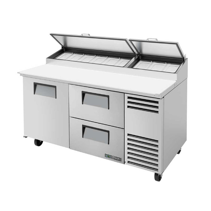 True TPP-AT-67D-2-HC - 67"W Pizza Prep Table - (1) Door - (2) Drawers Right