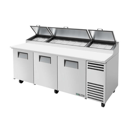 True TPP-AT2-93-HC - 93"W Pizza Prep Table - (3) Doors - (12) Pans
