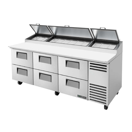 True TPP-AT2-93D-6-HC - 93"W Pizza Prep Table - (6) Drawers - (12) Pans