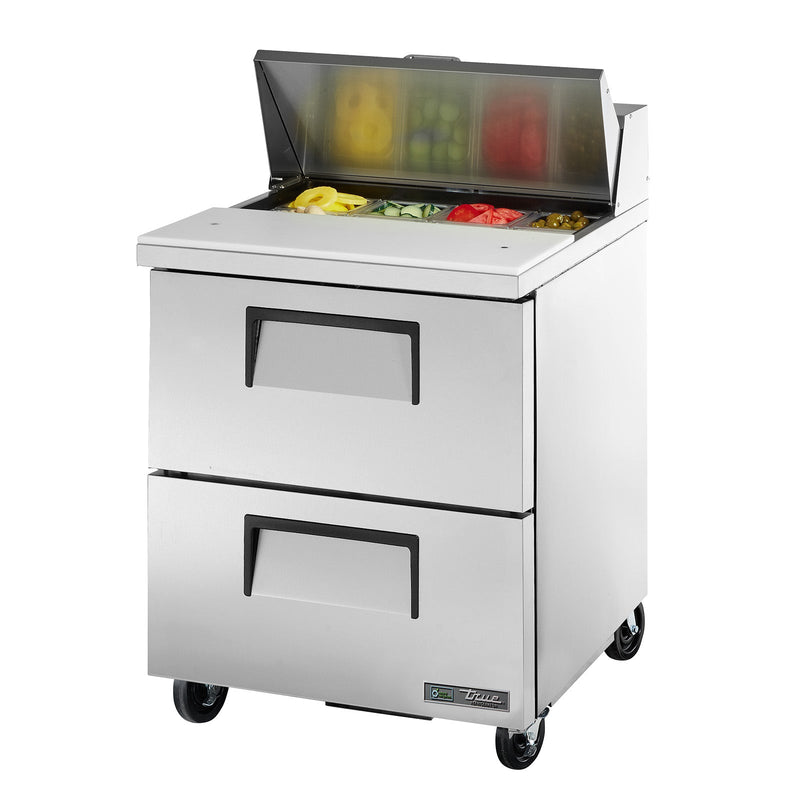True TSSU-27-08D-2-HC - 27"W Sandwich Prep Table - (2) Drawers - (8) Pans