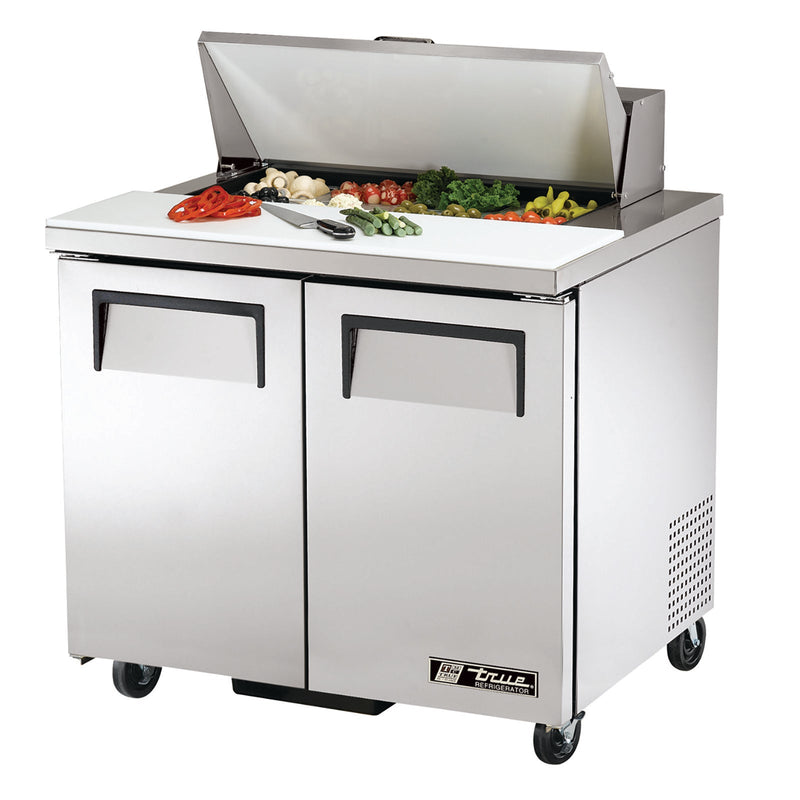 True TSSU-36-08-HC - 36"W Sandwich Prep Table - (2) Doors - (8) Pans