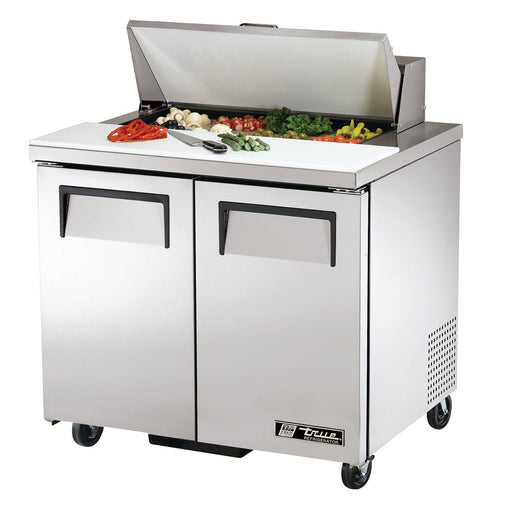 True TSSU-36-08-HC - 36"W Sandwich Prep Table - (2) Doors - (8) Pans