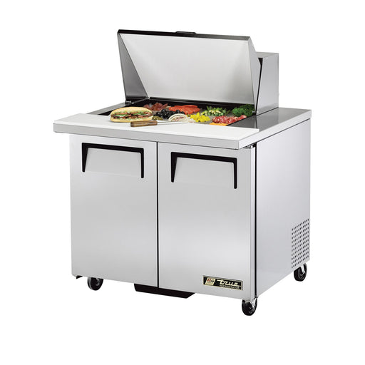 True TSSU-36-12M-B-HC - 36"W Sandwich Prep Table - (2) Doors - (12) Pans