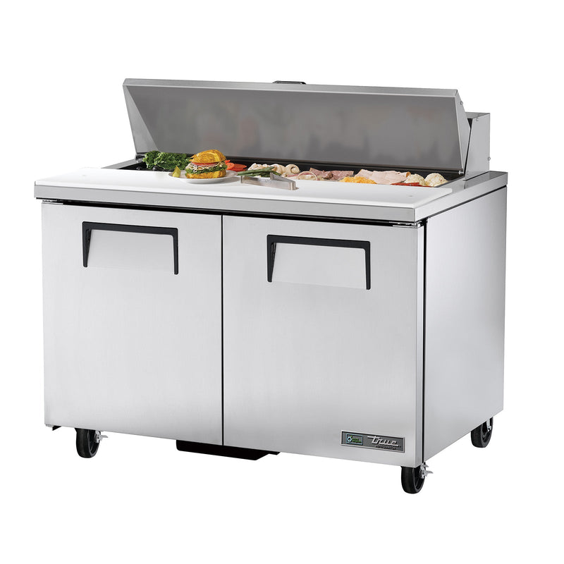 True TSSU-48-12-HC - 48"W Sandwich Prep Table - (2) Doors - (12) Pans