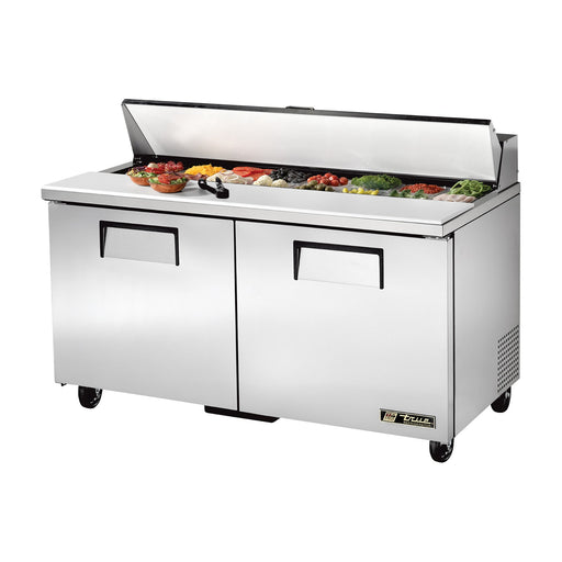 True TSSU-60-16-HC - 60"W Sandwich Prep Table - (2) Doors - (16) Pans