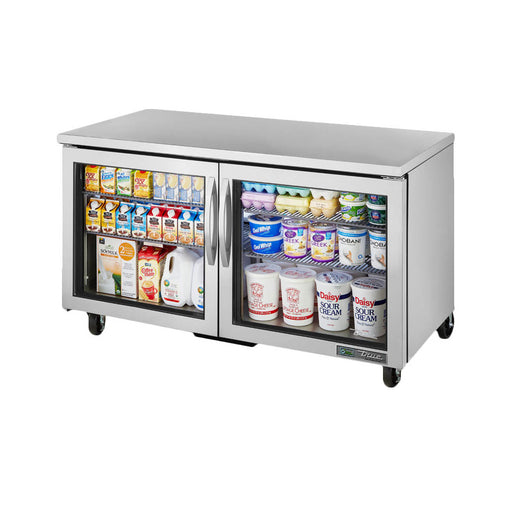 True TUC-60G-HC~FGD01 - 60"W Undercounter Refrigerator - (2) Glass Doors