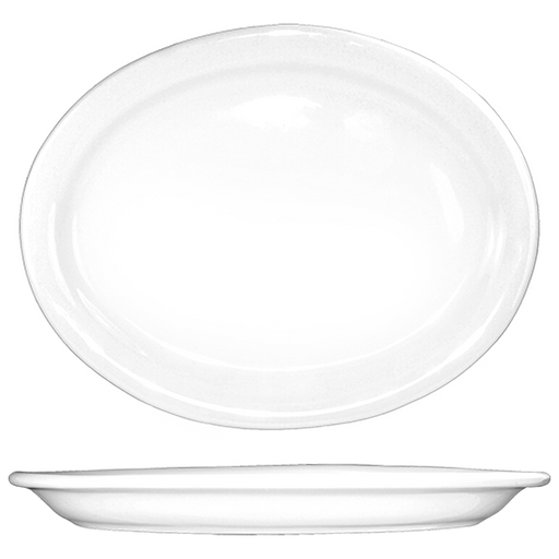 International Tableware BR-13 - Brighton Narrow Rim Platter - 11-1/2" x 9" - European White