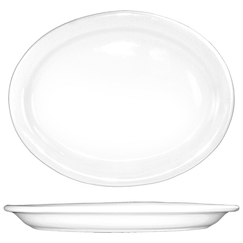 International Tableware BR-51 - Brighton Narrow Rim Platter - 15-1/2" x 11-3/4" - European White