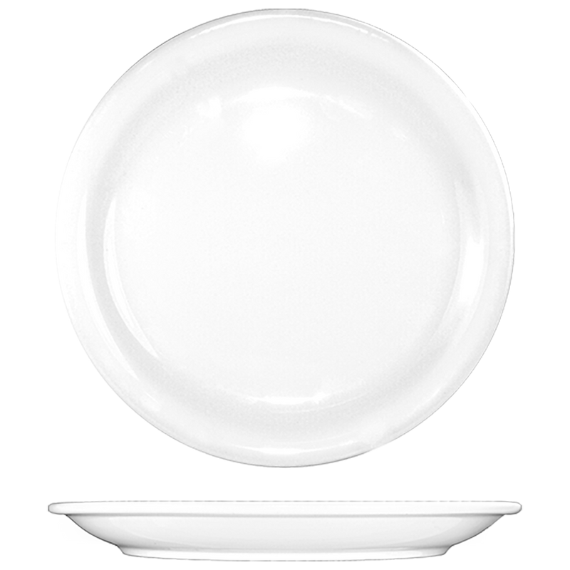 International Tableware BR-6 - Brighton Narrow Rim Plate - 6-1/2" Diam. - European White
