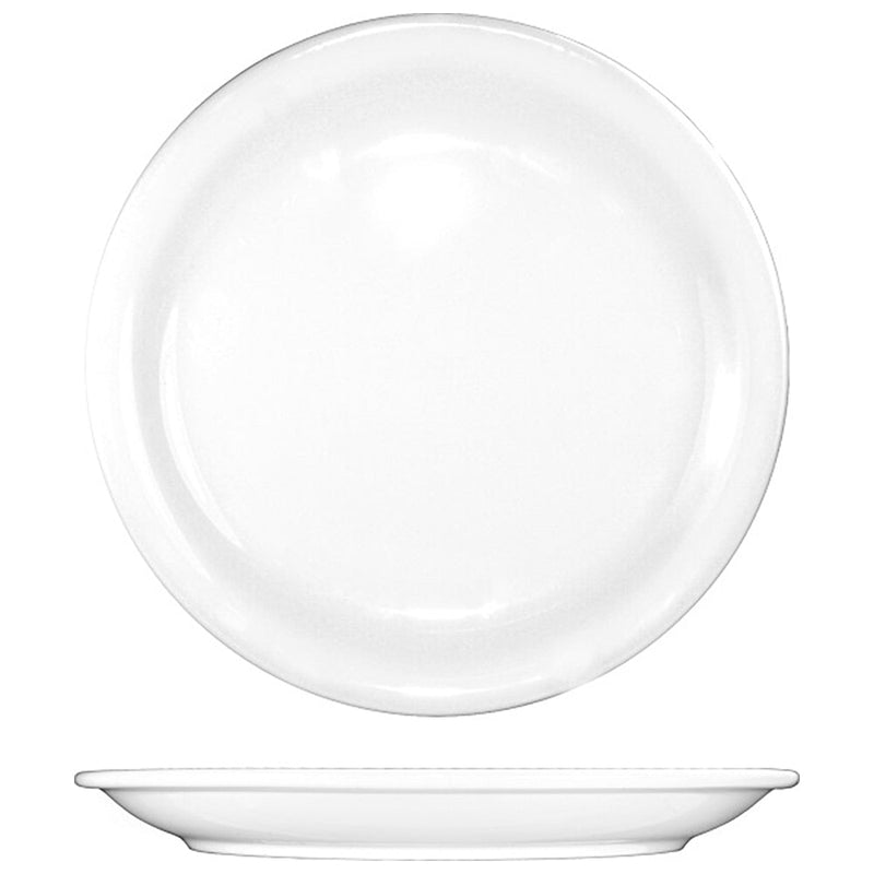 International Tableware BR-8 - Brighton Narrow Rim Plate - 9" Diam. - European White