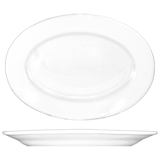 International Tableware DO-80 - Dover Wide Rim Platter - 7-1/8" x 4-5/8" - European White